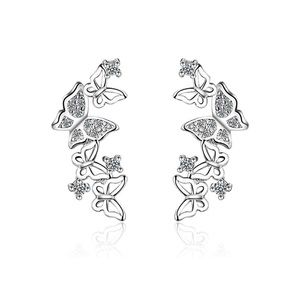 Silver Tone Butterfly Post Earrings